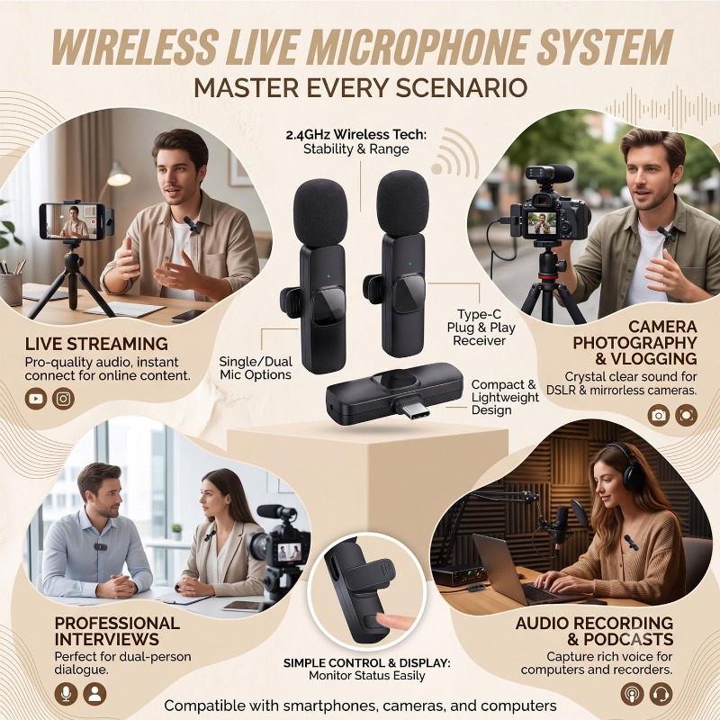 Wireless Lavalier Microphone M - Video Gaming & Esports Usd Acc 评论和价格