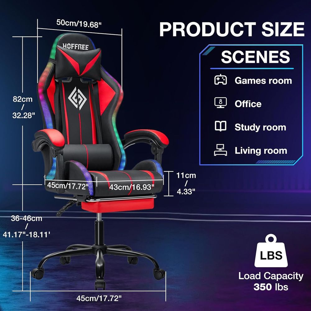 RGB Gaming Chair with Bluetoot - Video Gaming & Esports Usd Acc 评论和价格